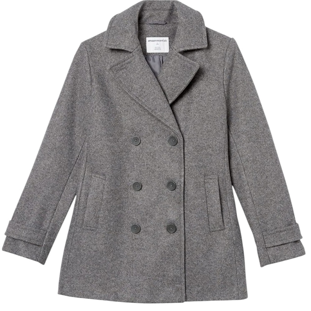 NWT Gray Peacoat Wool Blend Women’s Long Sleeve Medium Gray